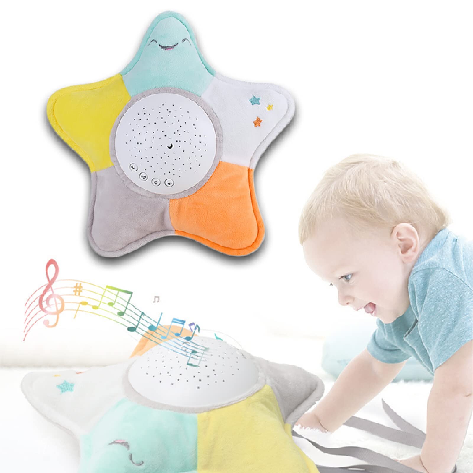 Proyector de estrellas, luz de noche musical, felpa de estrellas para niños y bebés, lámpara de escritorio, lámpara de techo, vía láctea, sueño de los niños, regalo para bebés