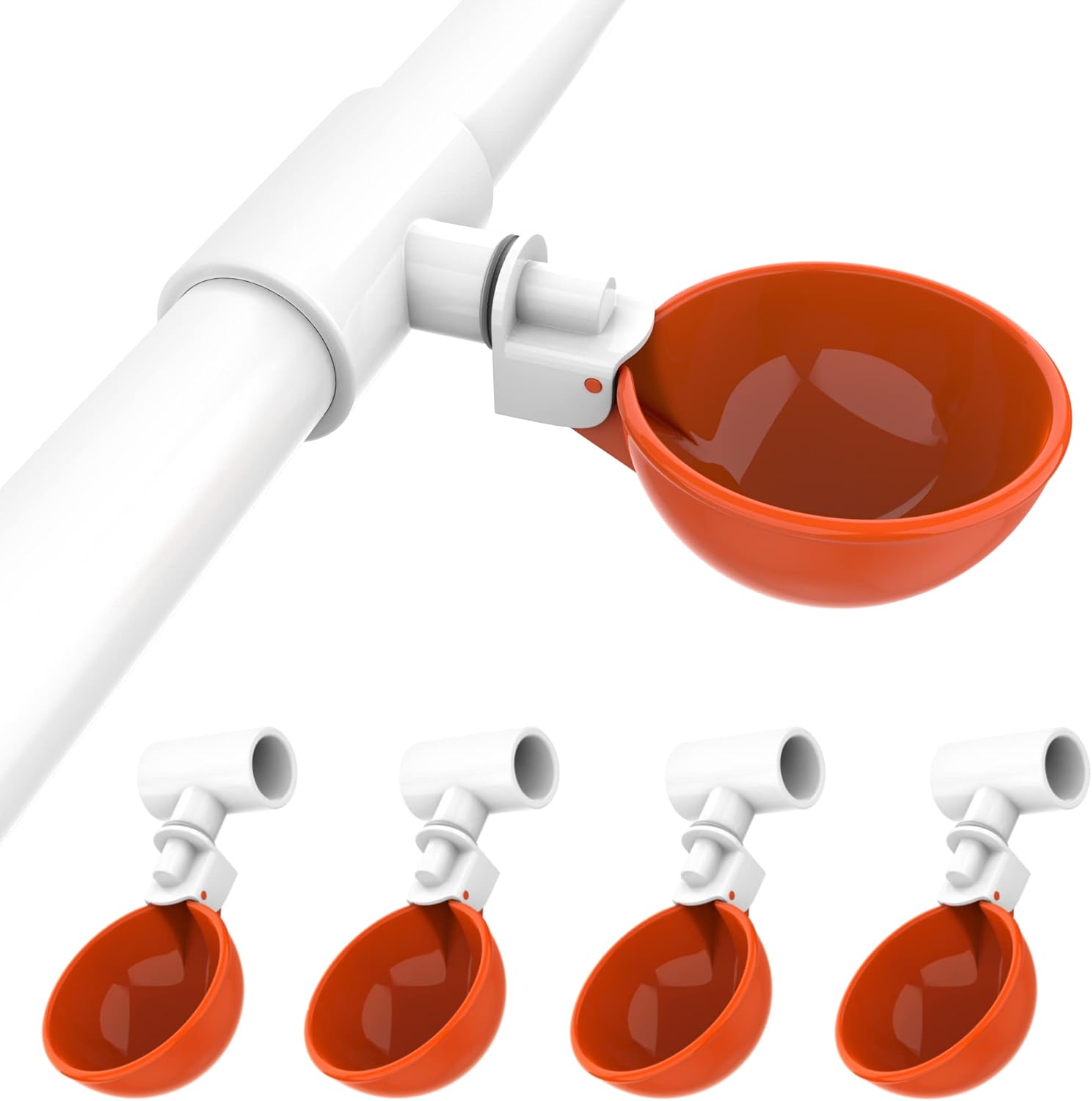 Lil'Clucker 5pc Large Automatic Chicken Waterer Cups with 1