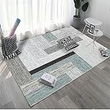 Preisgünstige Teppich rund kinderzimmer Geometrisches Muster grün grau schwarz Teppich kinderzimmer 50X80cm