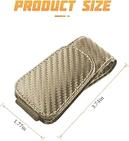 Vista 2 de AICEL Soportes para lentes de sol para visera solar de automóvil, soporte de cuero para colgar gafas, soporte magnético para lentes y clip