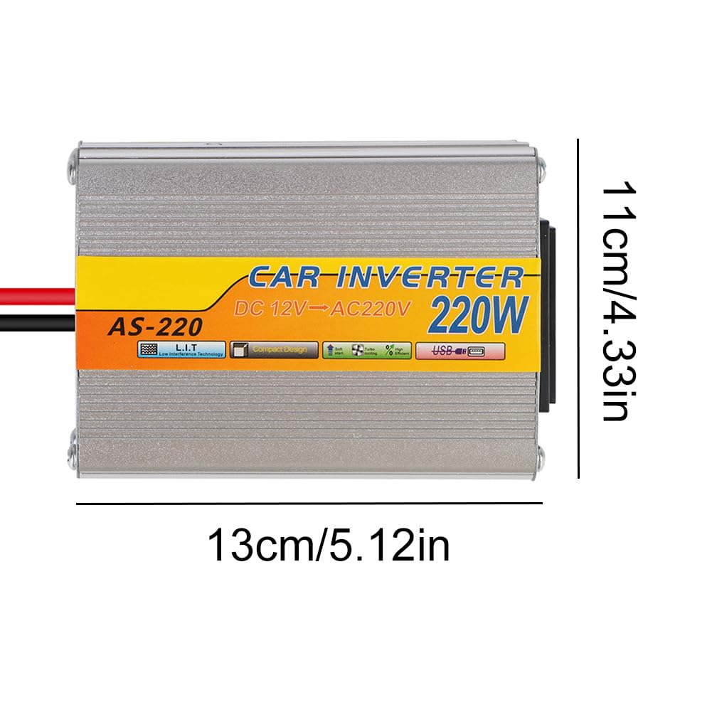 Generic Power 220W falownik samochodowy z portem USB DC 12V na AC 220V do urządzeń mobilnych i laptopów