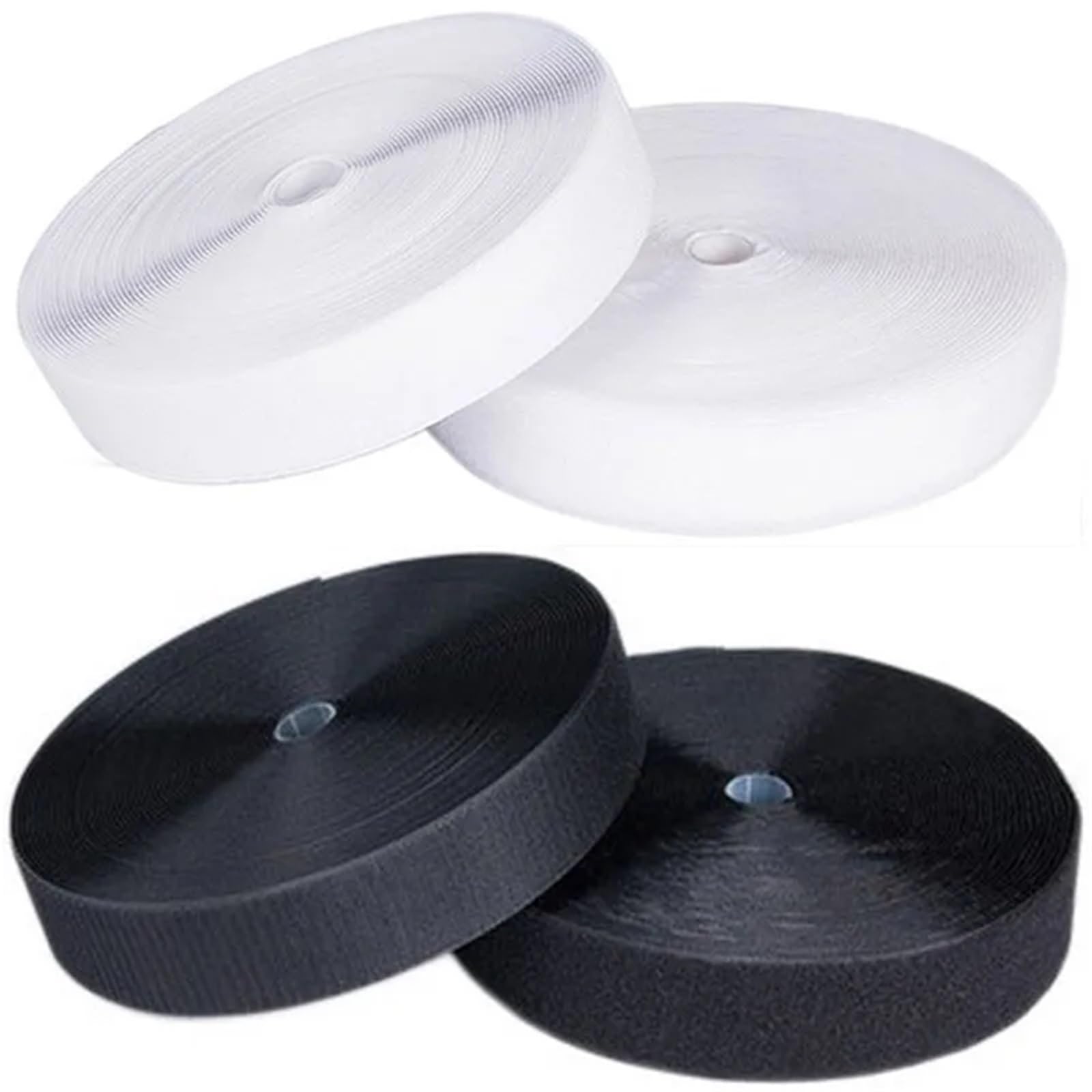 Cinta adhesiva de sujeción for coser, con gancho y bucle, mágica, sin pegamento, 25 metros por lote para Coser(White 38mm)