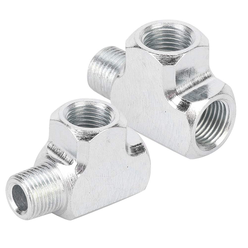 Engine Oil Pressure Sensor, Oil Water Sensor Pressure Gauge and Adapter T Type Tee Pipe Fitting 1/8 Tee 3 Way