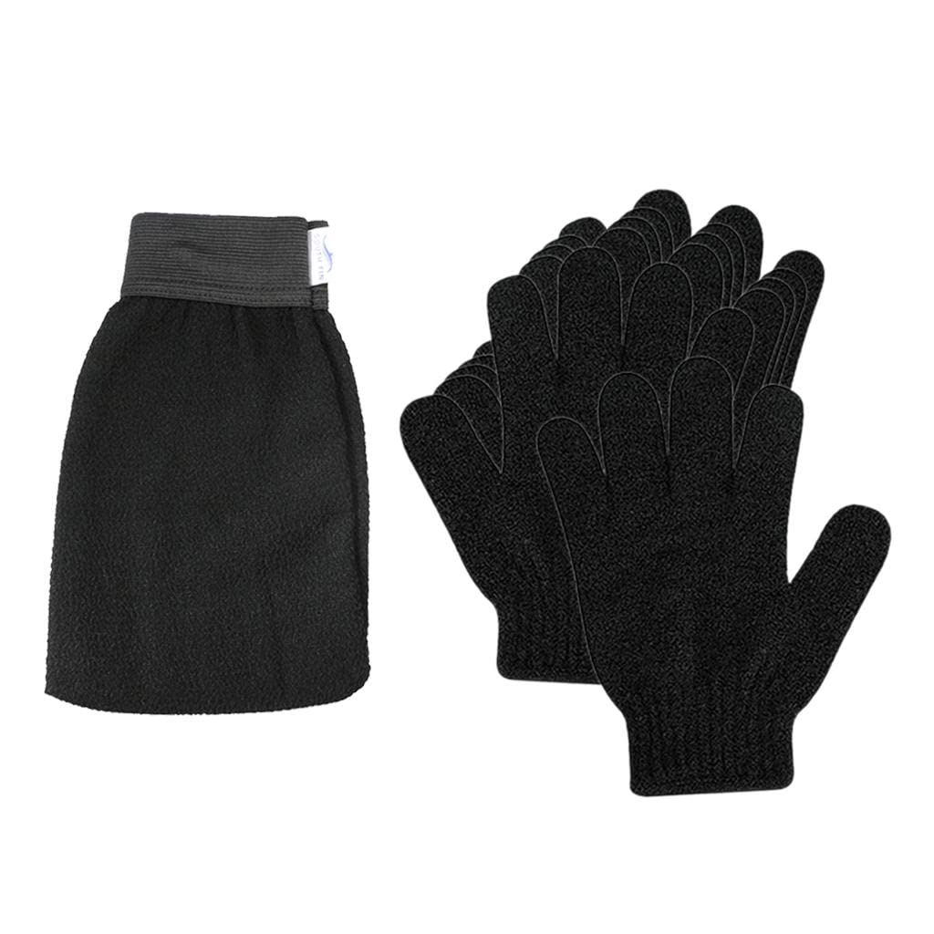 Bnf® 6 Pieces Exfoliating Body Scrub Shower Gloves Mitts+Bath Scrubber Kit Set|Health & Beauty | Bath & Body | Bath Brushes & Sponges|6 Pieces Shower Gloves-picture-27