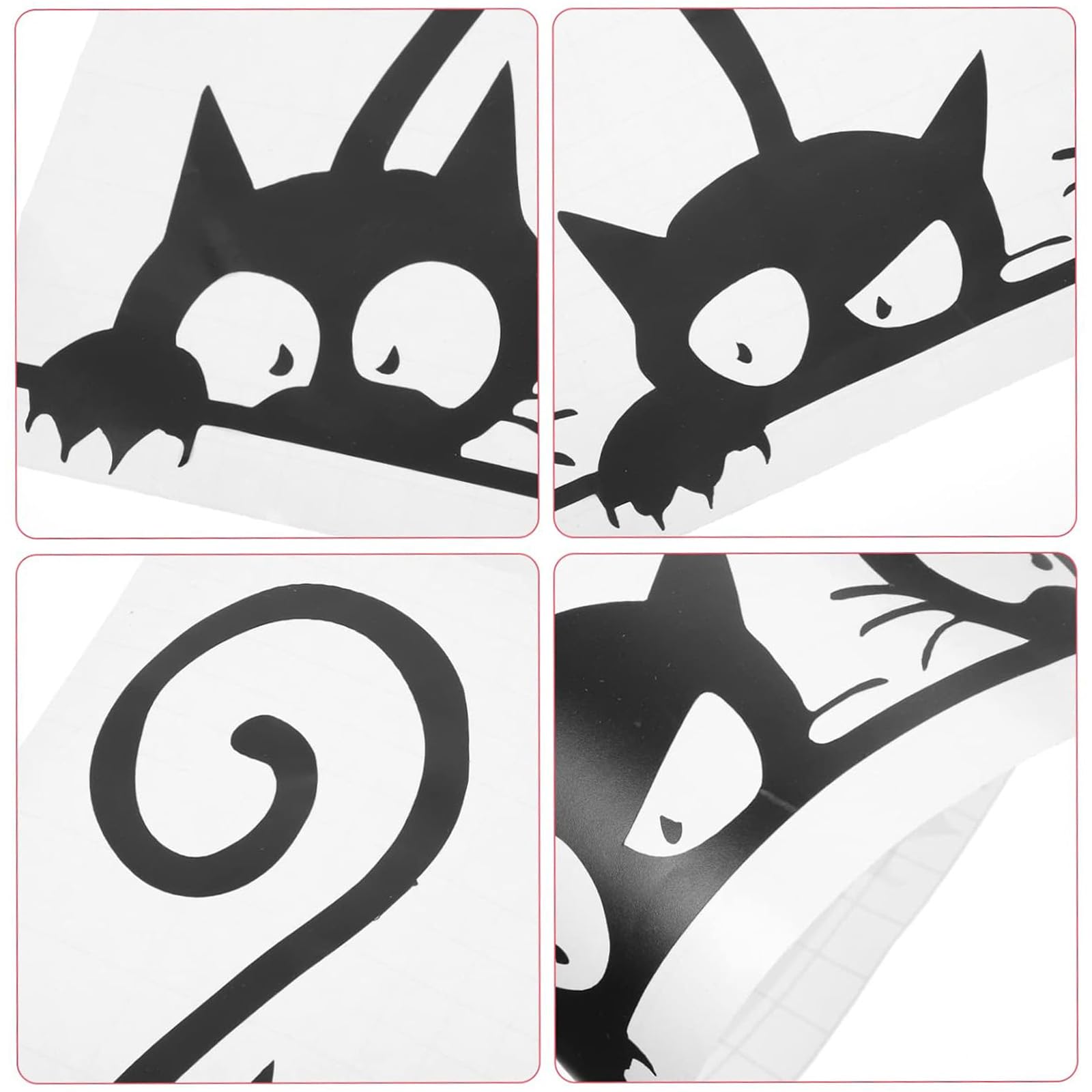 Combinación de Vinilos Gato, 8 Piezas Tres Negro Gato Pared Pegatinas, Pegatinas Desmontables Gato Papel, Adhesivo Mural Gatito, para la Decoración del Aula de Vidrio de la Habitación de los Niños