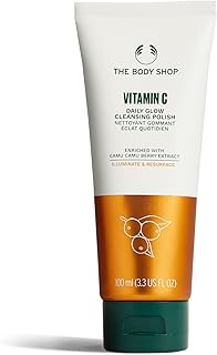The Body Shop Vitamin C Daily Glow Cleansing Polish (1x 100ml), Exfoliating Face Wash for Dry Skin, Radiance-Boosting Facial Cleanser with Jojoba Beads, Skin Cleanser, Vegan Skincare