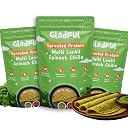 Gladful Sprouted Protein Spinach Instant Chilla Mix - No Maida, No Palm Oil, Gluten Free, Diabetic friendly, High Fiber, 200 g (Pack of 3) gallery image