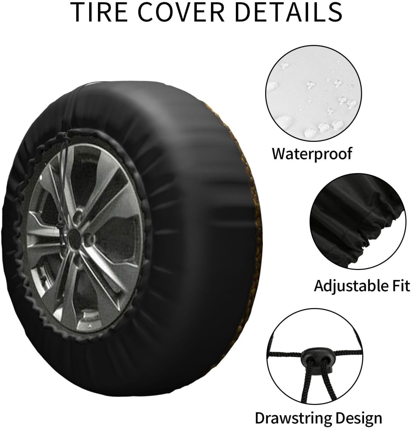 Bee Print Tire Cover Universal Spare Wheel for Trailer Rv SUV Truck Camper Travel Accessories