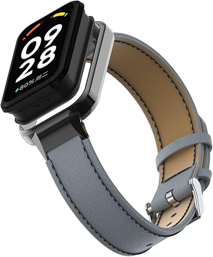 Miniatura 3 de T-BLUER Compatible con Xiaomi Redmi Band 2 bandas, Redmi Band 2 de cuero, correa de repuesto para pulsera con marco de metal para Redmi Smart Band 2