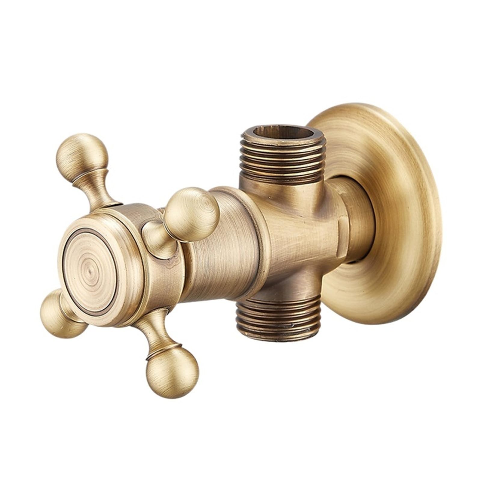 Bvhisehp B Retro Rass 1/2 * 1/2 Inch Angle Valve Household Water Control Corner Athroom Pipe Fittings(B)