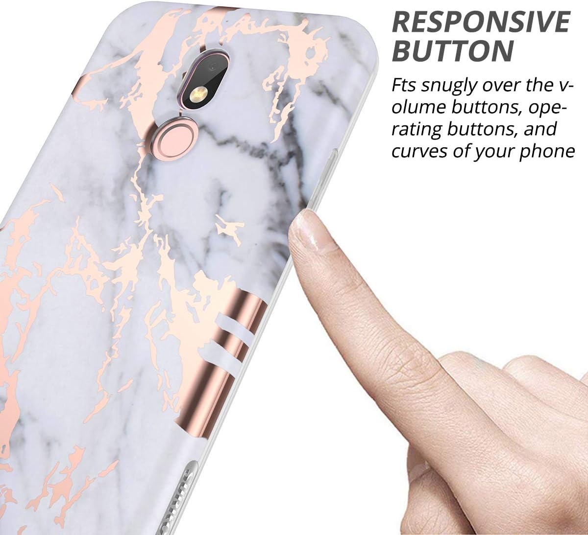 SURITCH Case for LG Stylo 5, [Built-in Screen Protector] Cute Geometric Marble Soft TPU Full Body Protection Shockproof Anti-Scratch Rugged Bumper Protective Cover for LG Stylo 5 (Gold Marble)