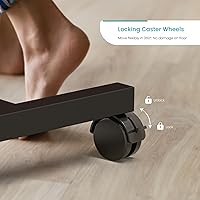 Vista 4 de Mesa de cama con ruedas y altura ajustable para opciones de estar de pie y sentarse, escritorio de trabajo desde casa, color marrón