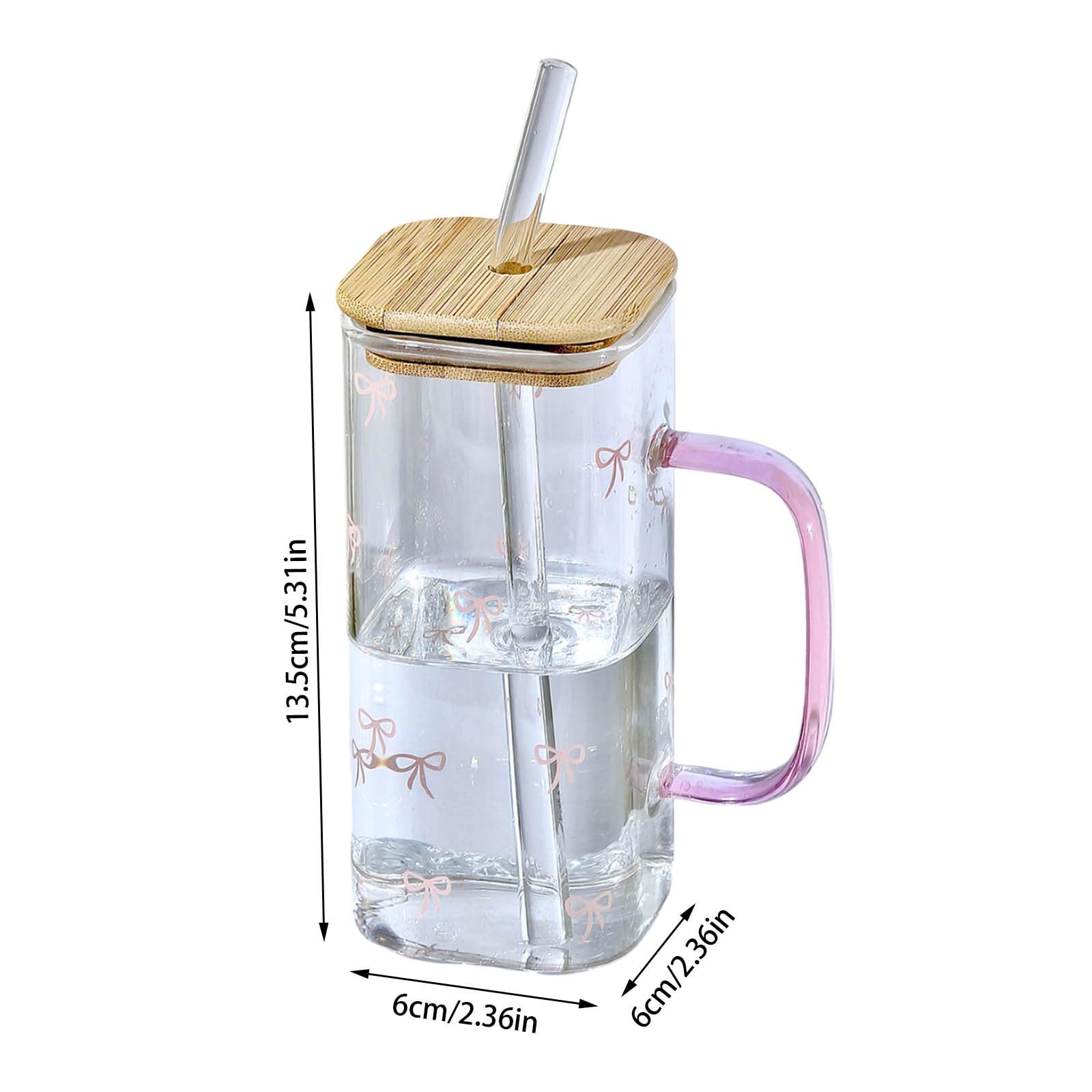 Bicchieri Vetro Con Coperchio E Cannuccia - 2 Pezzi, 680ml, Per