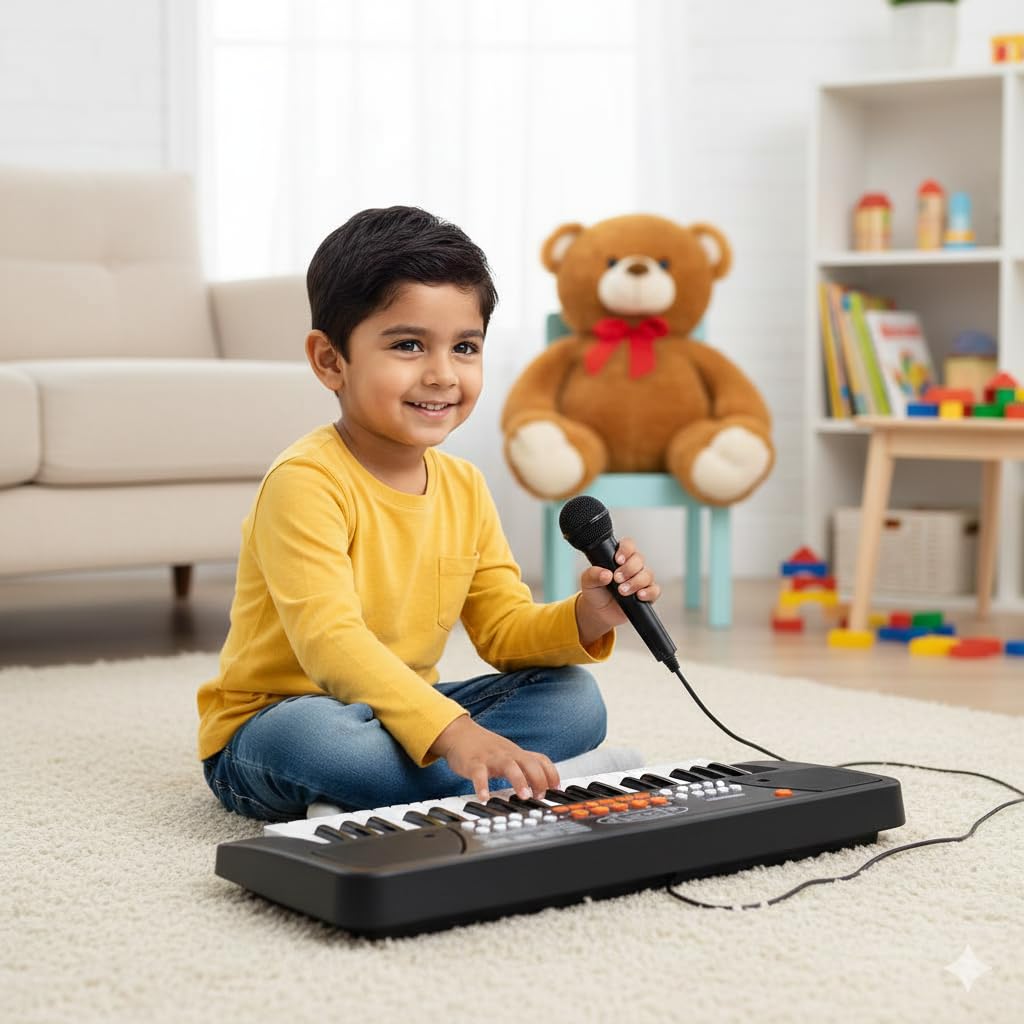 VIVENZA 37-Key Electronic Piano Keyboard for Kids | Dual Speakers, Educational Learning Musical Toy | Multi-Color Beginner Keyboard Gift for Boys & Girls (Pack of 1)-image-9