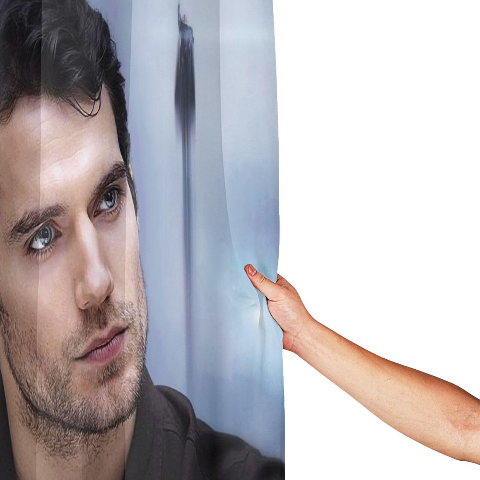 Beydodo Polyester Shower Curtain Liner 48x72, Bath Shower Curtain Decoration 120x180 Blue Linen Look Shower Curtain with Hooks