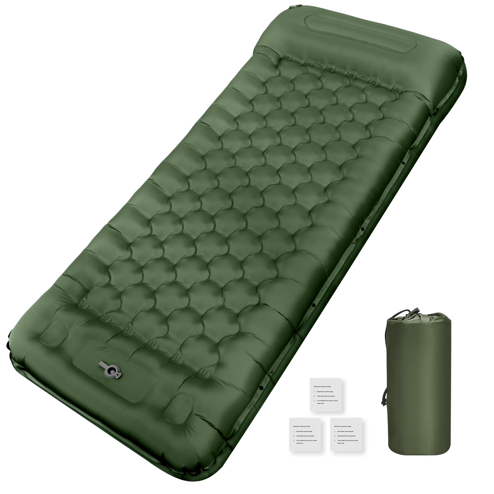 NAPASA Isomatte Selbstaufblasend für Camping, 14cm Ultraleichte Luftmatratze mit Eingebauter Fußpresse Pumpe, Verdickte Schlafmatte Outdoor mit Kissen für Wandern, Outdoor, Reise,Wandern