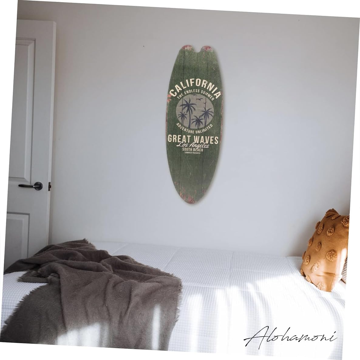 Amazon | [ALOHAMONI] ヴィンテージ アメリカン ウッド サーフボード