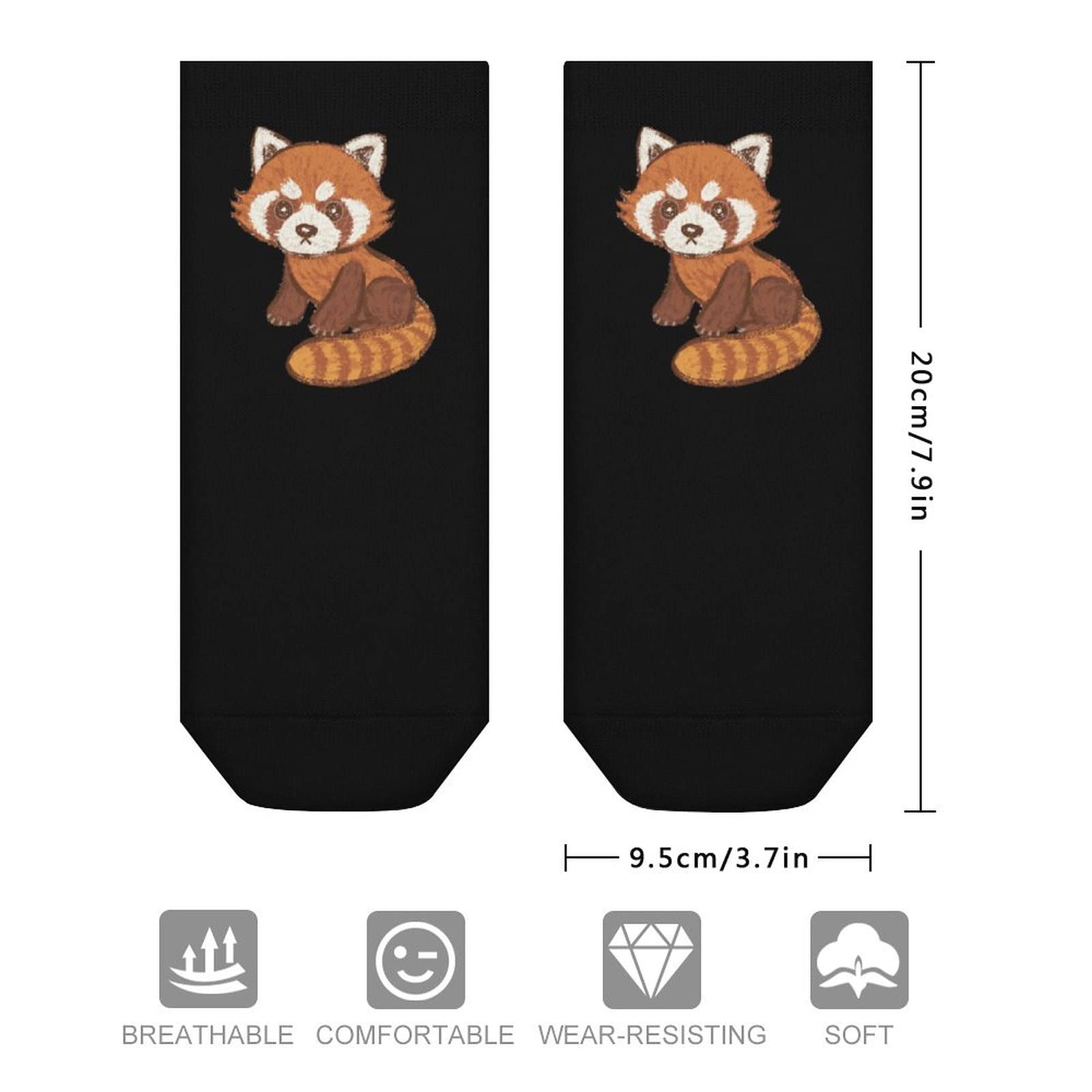 Cartoon Red Panda Ankle Socks Low Cut Non-Slip Socks No Show Sport Tab Socks for Men Women
