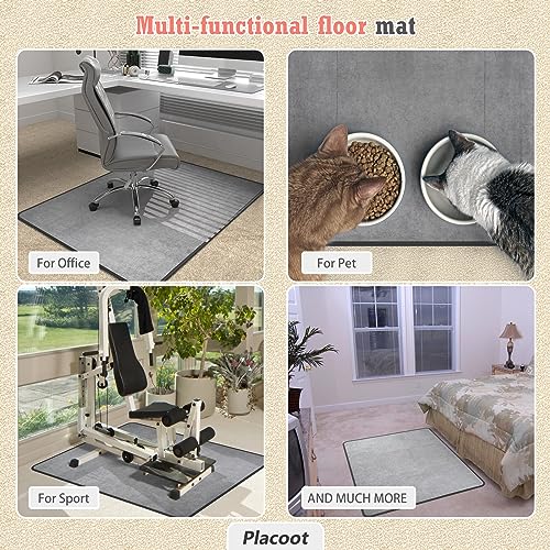 Image of Heavy Duty Office Chair Mat for Carpet and Hardwood Floor Bohemian Desk Chair Mat Rug 36'' x 48'' Corduroy Surface Floor mats for Office Home