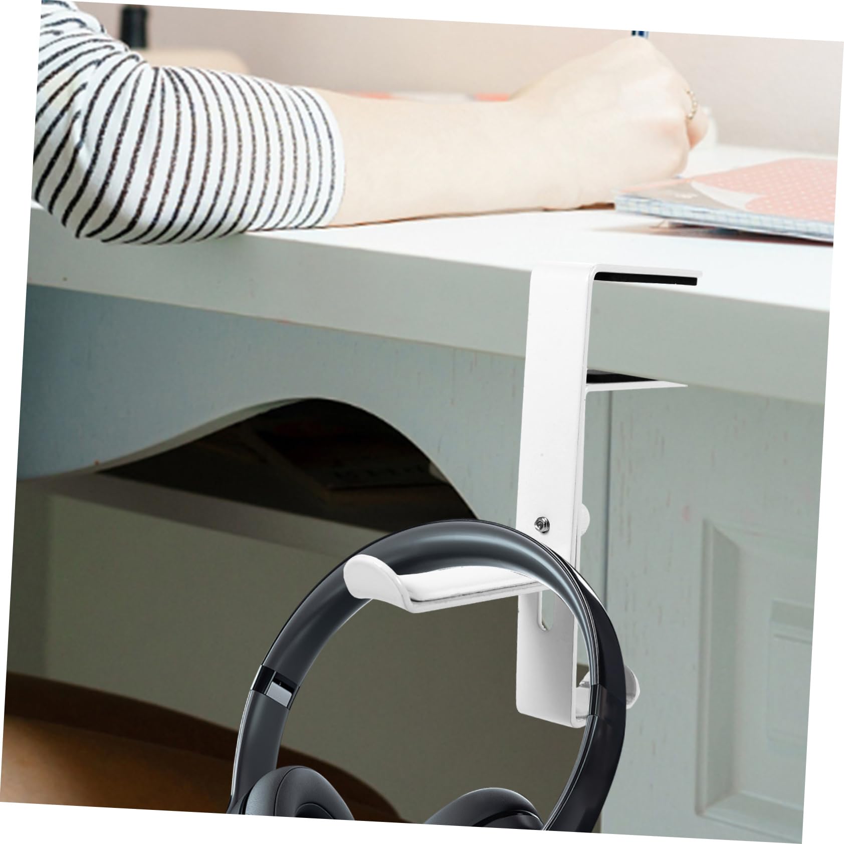 Gadpiparty 3 Ganchos Con Cable Para Auriculares Soporte De Escritorio Para Auriculares Diseño Elegante.