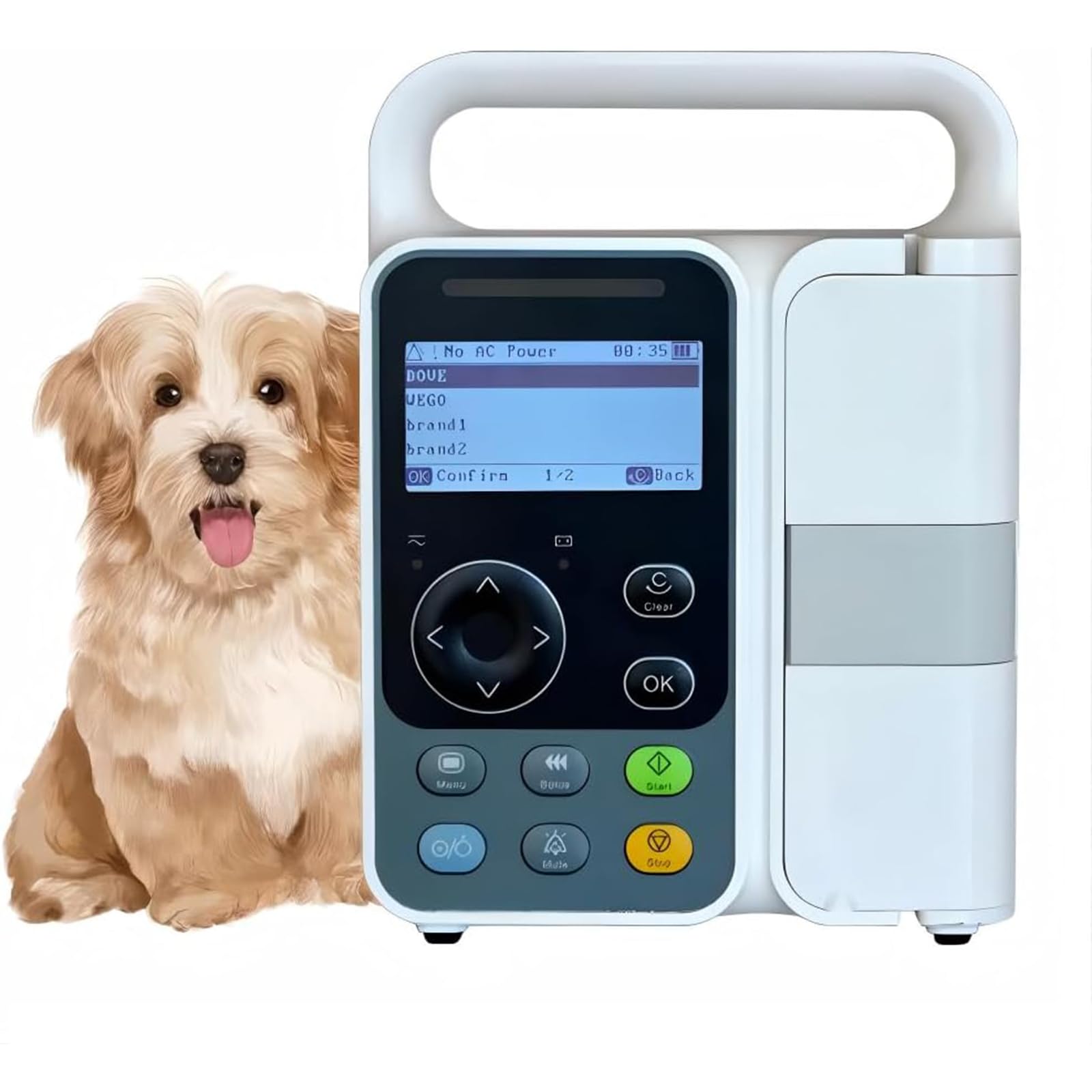 Bomba De Infusión Veterinaria, Bomba De Infusión Intravenosa Volumétrica Ajustable, Pantalla LCD De 3 Pulgadas, Infusión Intravenosa De Alta Precisión Y Ajustable, con Alarma Y Calibración