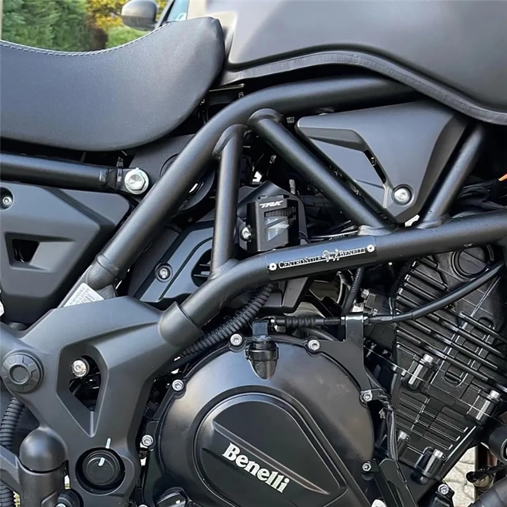 2 pezzi Moto Accessori Per Benelli TRK 502 X 502X 702X trk502x trk702x Leoncino 500 Protezione del Copertura Serbatoio Olio Freno Posteriore e Anteriore in Alluminio (Nero)