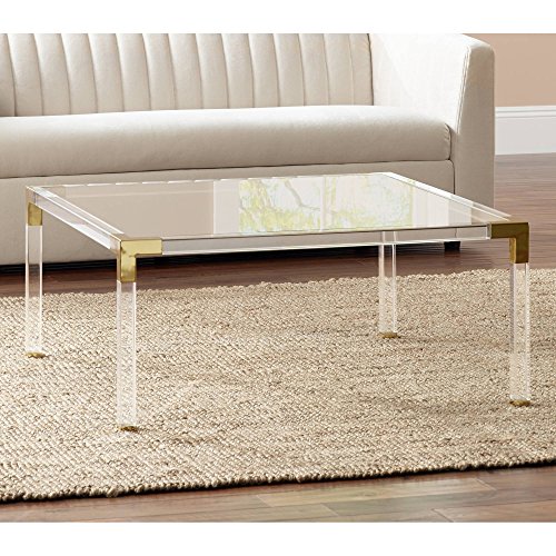 Hanna 40' Square Clear Acrylic Modern Coffee Table - 55 Downing Street