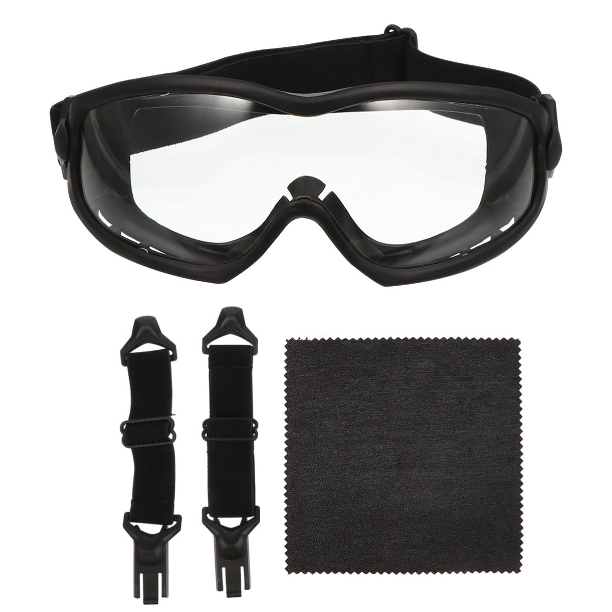 Occhiali Protettivi per Trasparenti Regolabili Anti-vento e Anti-spruzzo per Outdoor e Ciclismo Montatura Nera Resistente per Sicuro