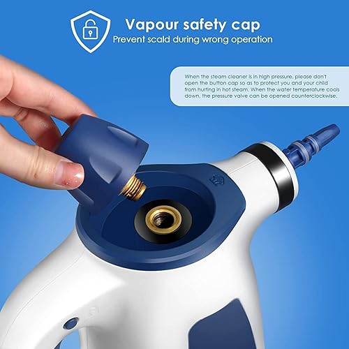 Miniatura 4 de Limpiador a vapor de mano, limpiador de vapor a presión, tiempo de calentamiento rápido con bloqueo de seguridad y 9 accesorios, limpiador de vapor