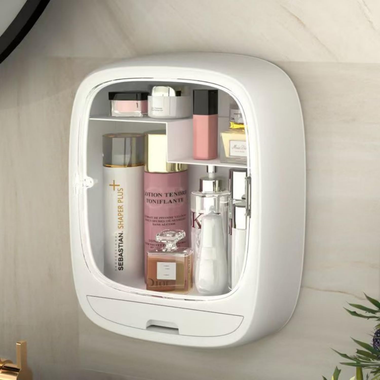 Makeup Organizer Shelf,Wall-Hanging Cosmetics Organizer and Storage Box,Cosmetic Display Cases,Wall-Mounted Storage Rack for Cosmetics,Skincare and Hair Accessorie