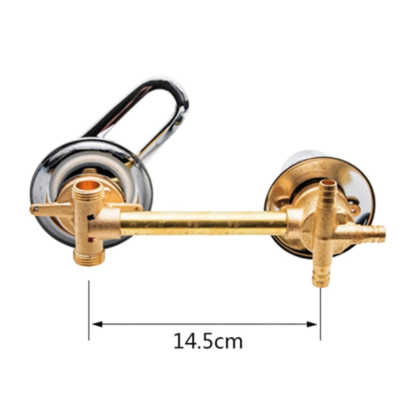 Válvula mezcladora de latón para ducha con doble control, 3 salidas de 14,5 cm, válvula desviadora de 2/3/4/5 vías