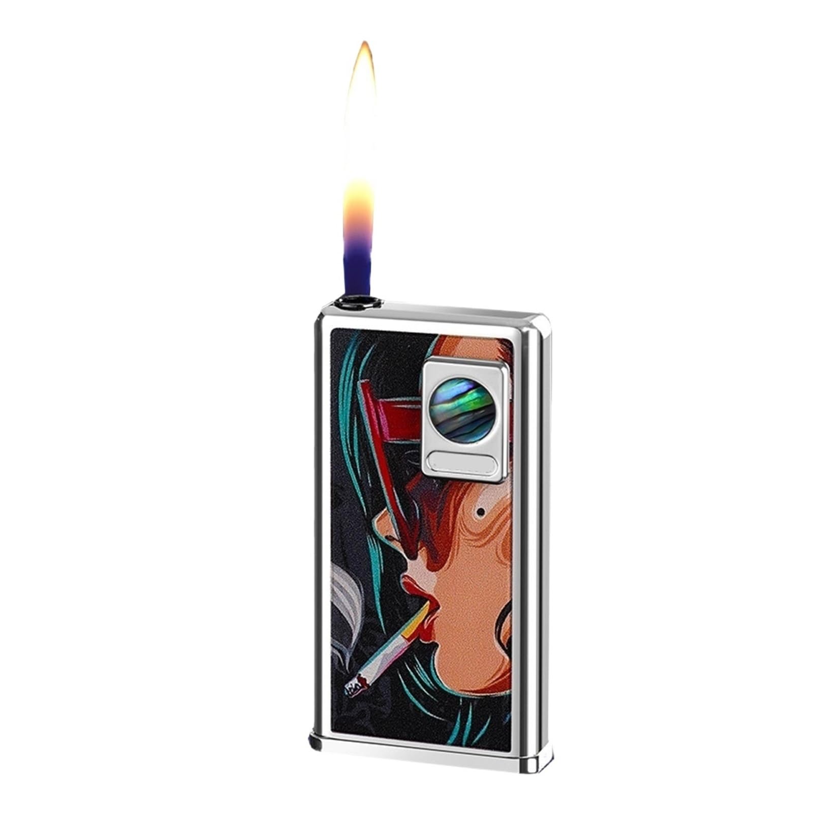 Briquet à capteur métallique coupe-vent butane ultra fin