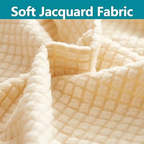 Miniatura 3 de Konsilsa Funda para silla de club, 1 pieza, suave y elástica, funda para sillón de jacquard, extraíble a máquina, con forma inferior elástica,