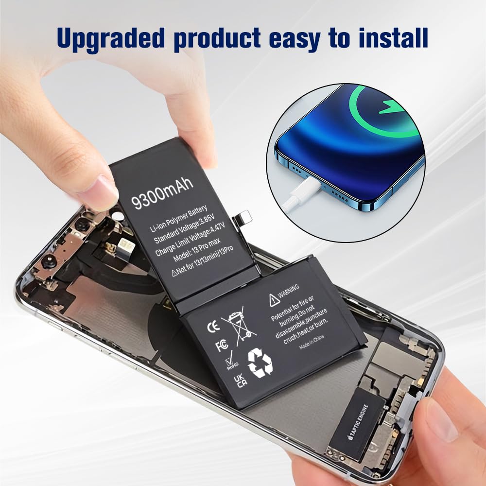 Amazon.com: BOANV 9300mAh Replacement Battery for iPhone 13