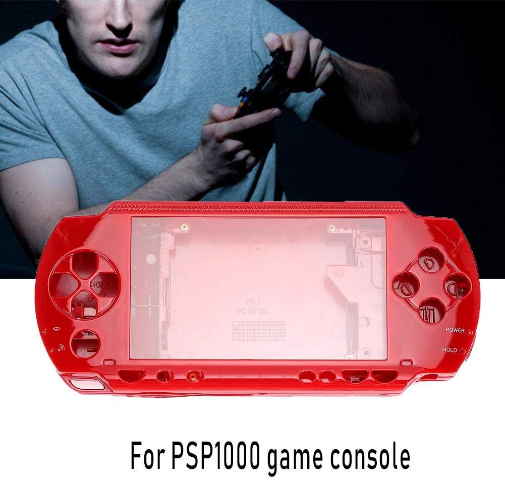 Game Shell for PSP 1000, Replacement Full Housing Console Game Shell Case Cover, PSP 1000 Console Host Shell, with Screwdriver(red)
