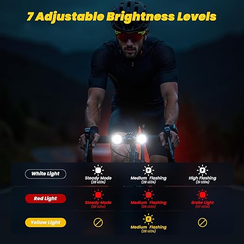 Miniatura 4 de Sistema de luces inteligentes para bicicleta luz trasera, faro y señal de giro, luz de bicicleta delantera y trasera de sincronización para