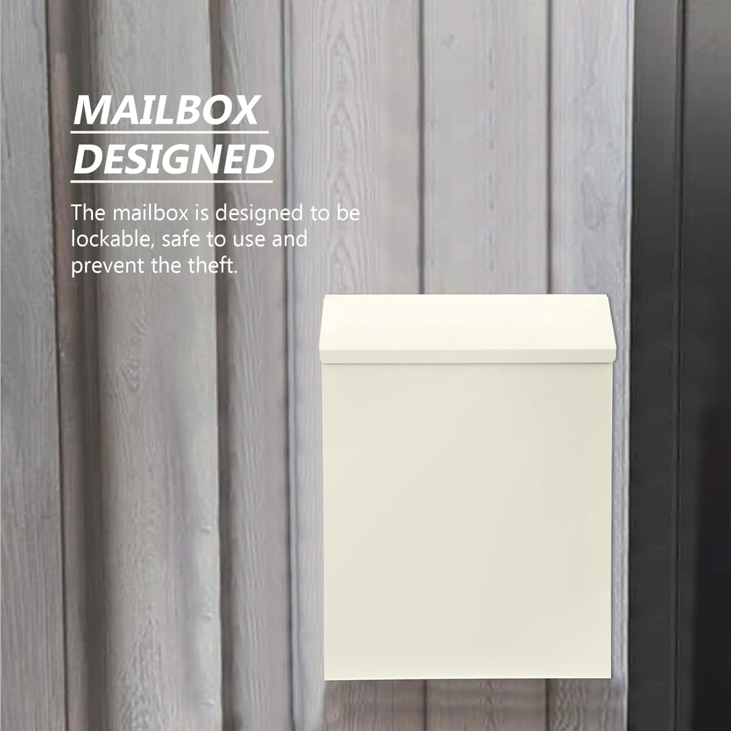 TEHAUX 1piece Mailbox Post Wall Mount Mailbox Lockable Letter Post Container Practical Wall Mount