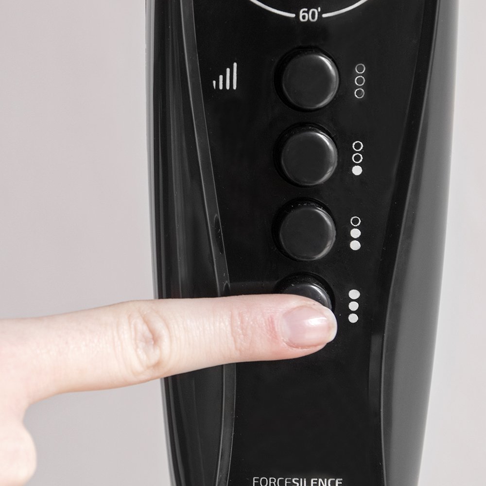 Cecotec Ventilatore a Piantana con Timer EnergySilence 1020 ExtremeFlow. 60 W, 10 pale, Potente, Oscillante, Silenzioso, 3 velocità, Regolabile, Motore in Rame, Nero