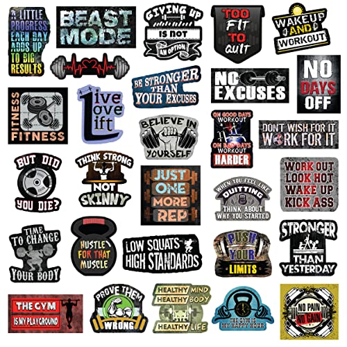 Workout Stickers - Gym Stickers - Pack of 29 Vinyl Stickers