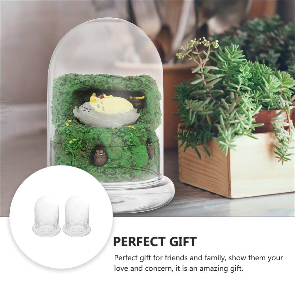 Cloche Décorative Transparente Incassable Avec Base - Pour Terrarium, Boule à Neige DIY, Protection Anti-Poussière