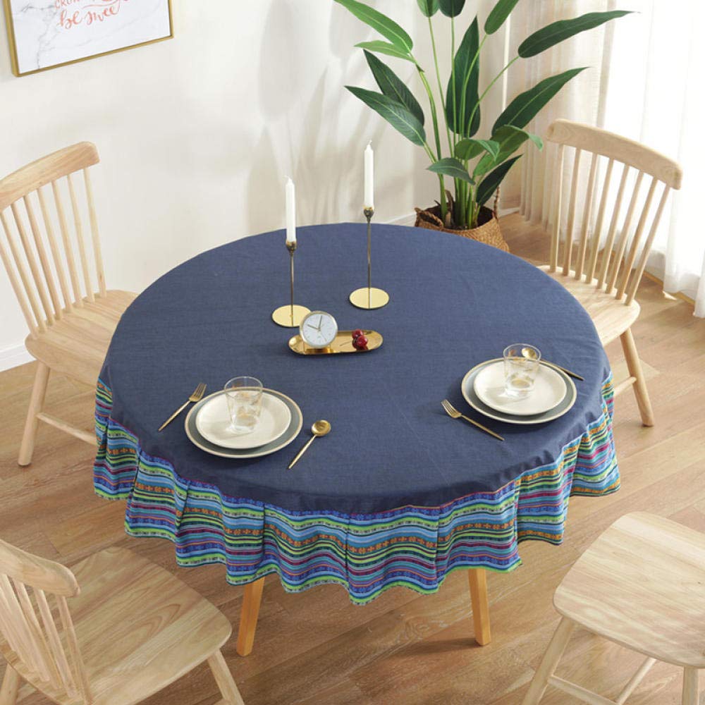 Nappe pique-nique imperméable bleue ronde pour vos repas en extérieur