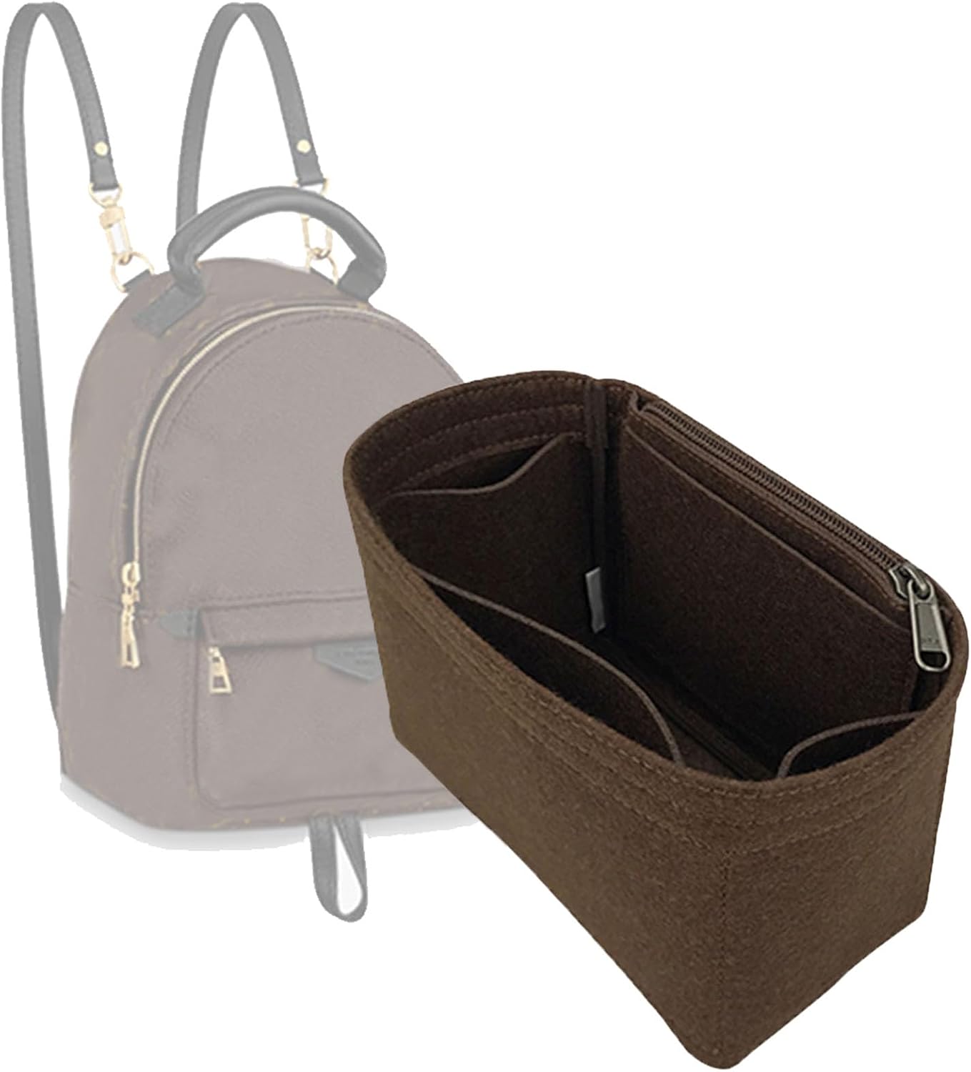 Lckaey Purse organizer for classic reading mini shoulder mini small backpack centerfold 3063coffee