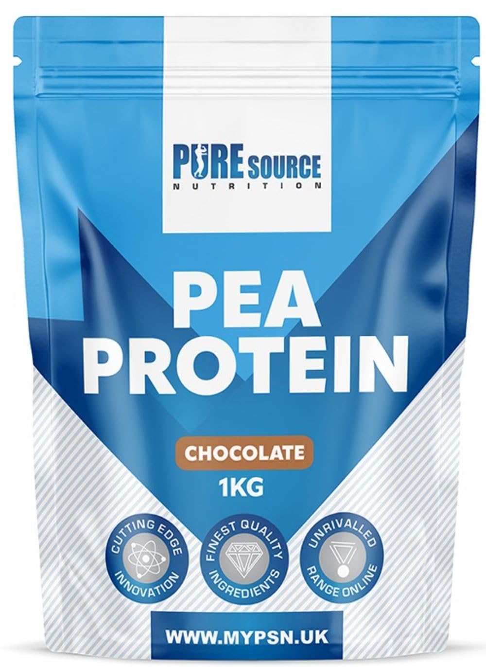 Pure Source Nutrition 100% Vegan Pea Protein Isolate Chocolate Vegetarian Protein Powder Shake for Superfood Supergreens Dairy Free Shakes by PSN (1kg, Chocolate)
