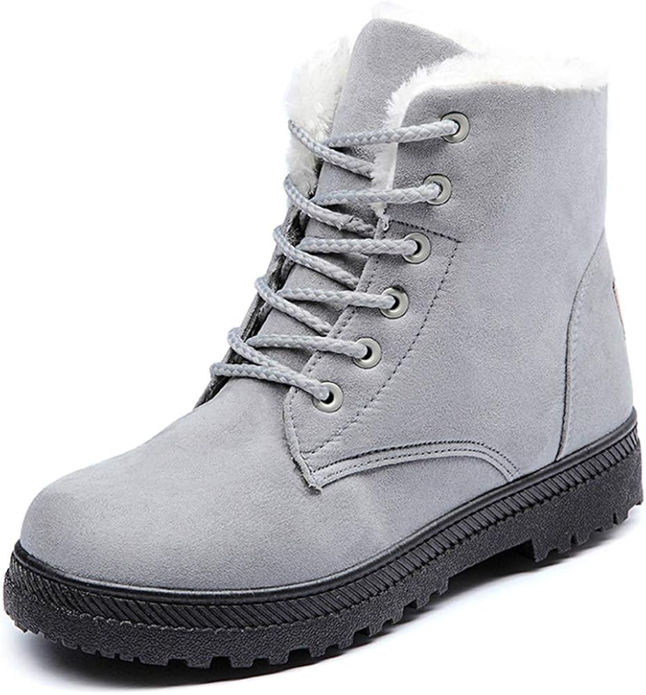 Susanny Suede Flat Platform Sneaker Shoes Plus Velvet Winter Women's Lace Up Cotton Snow Boots