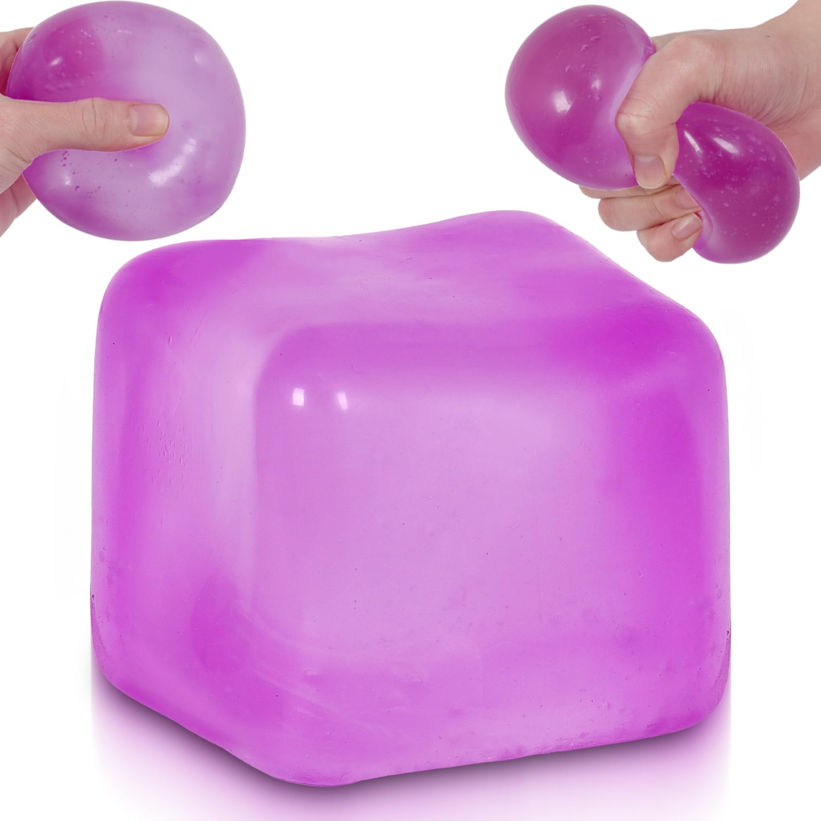 Large Ice Cube Squishy Toy 7cm (2.76Inch), Ssqauvig Big Slow Rising Squishies for Sensory Play, Perfect Stress Relief Fidget Toys for Adults Anxiety, Squishy Cube Sensory Toys (Purple) — image 1