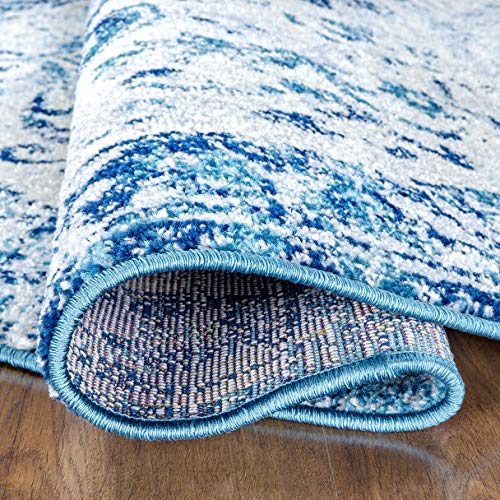 Antep Rugs Elite Collection Bohemian Distressed (DSG44) Indoor Area Rug (Blue, 5' Round)