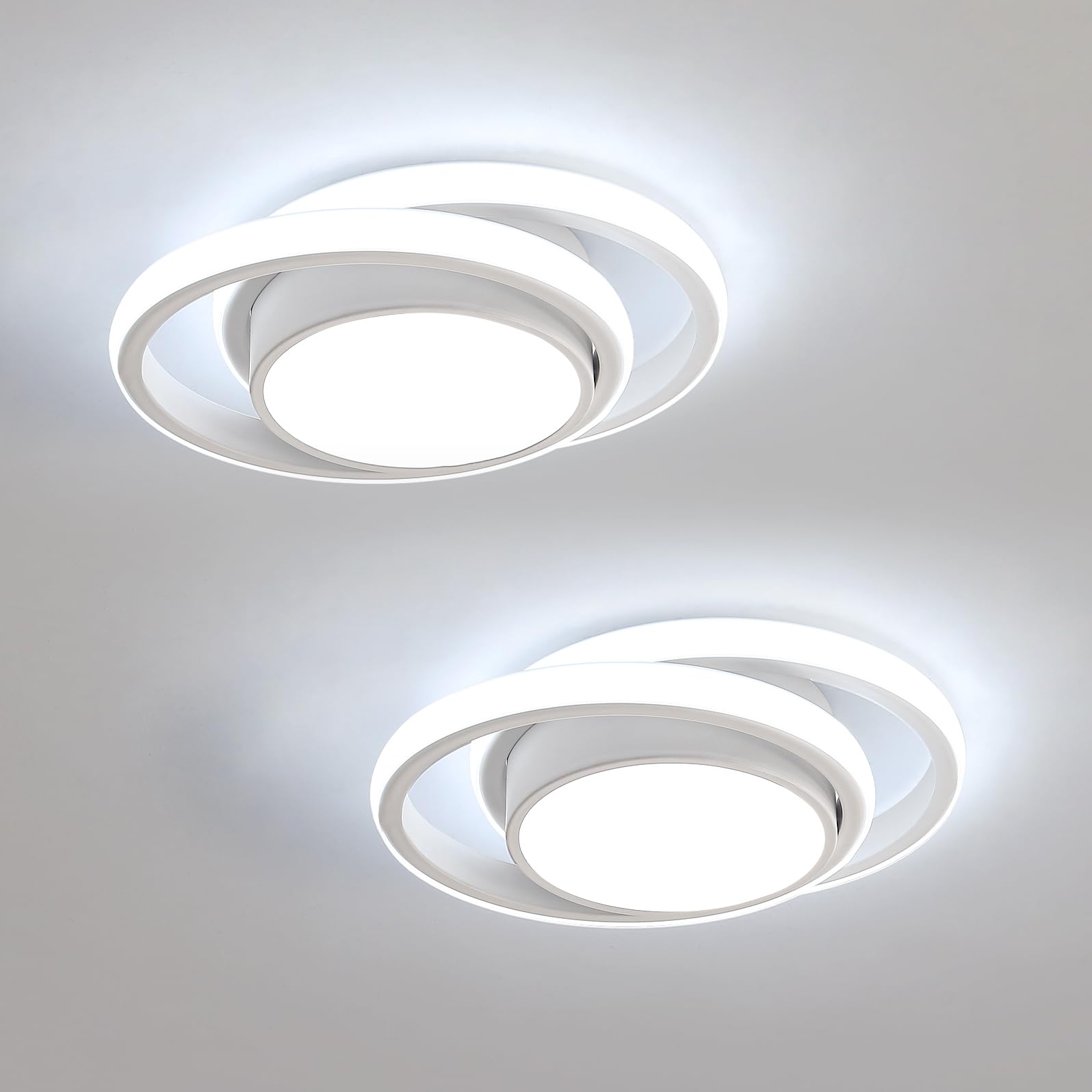 Comely - 2 pezzi Plafoniera LED rotonda a Soffitto, bianca, potenza di 32W, 2350LM, Luce Bianca Fredda 6500K, adatta ad ogni ambiente come: camera da letto, soggiorno, cucina o corridoio