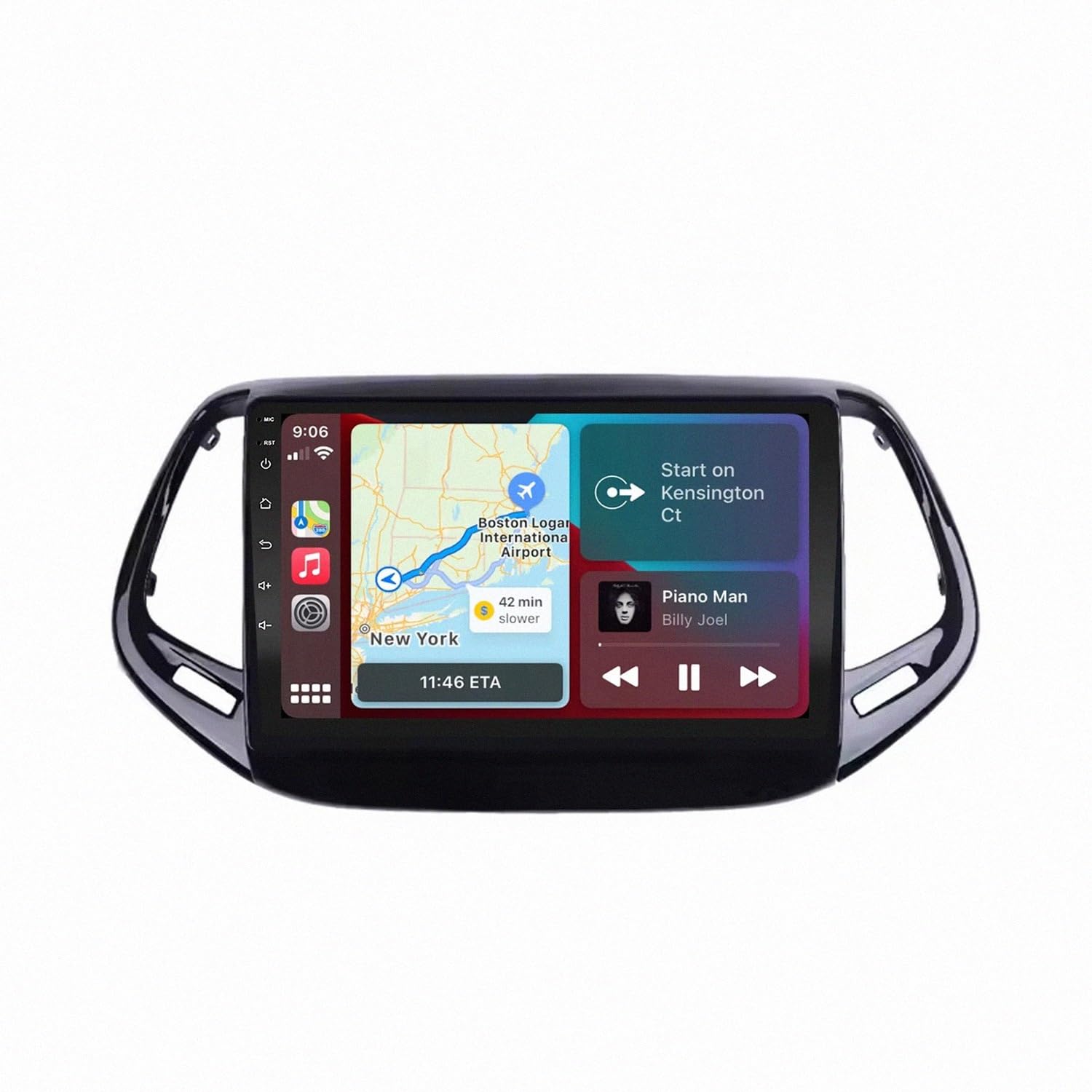 Car Stereo Carplay Radio de Coche para Jeep Compass 2017 2018 Soporta Bluetooth, Control Volante, USB, WiFi, 4G, Mirror-Link, GPS Navegador/Radio FM, 8 Nuclear 4G+64G