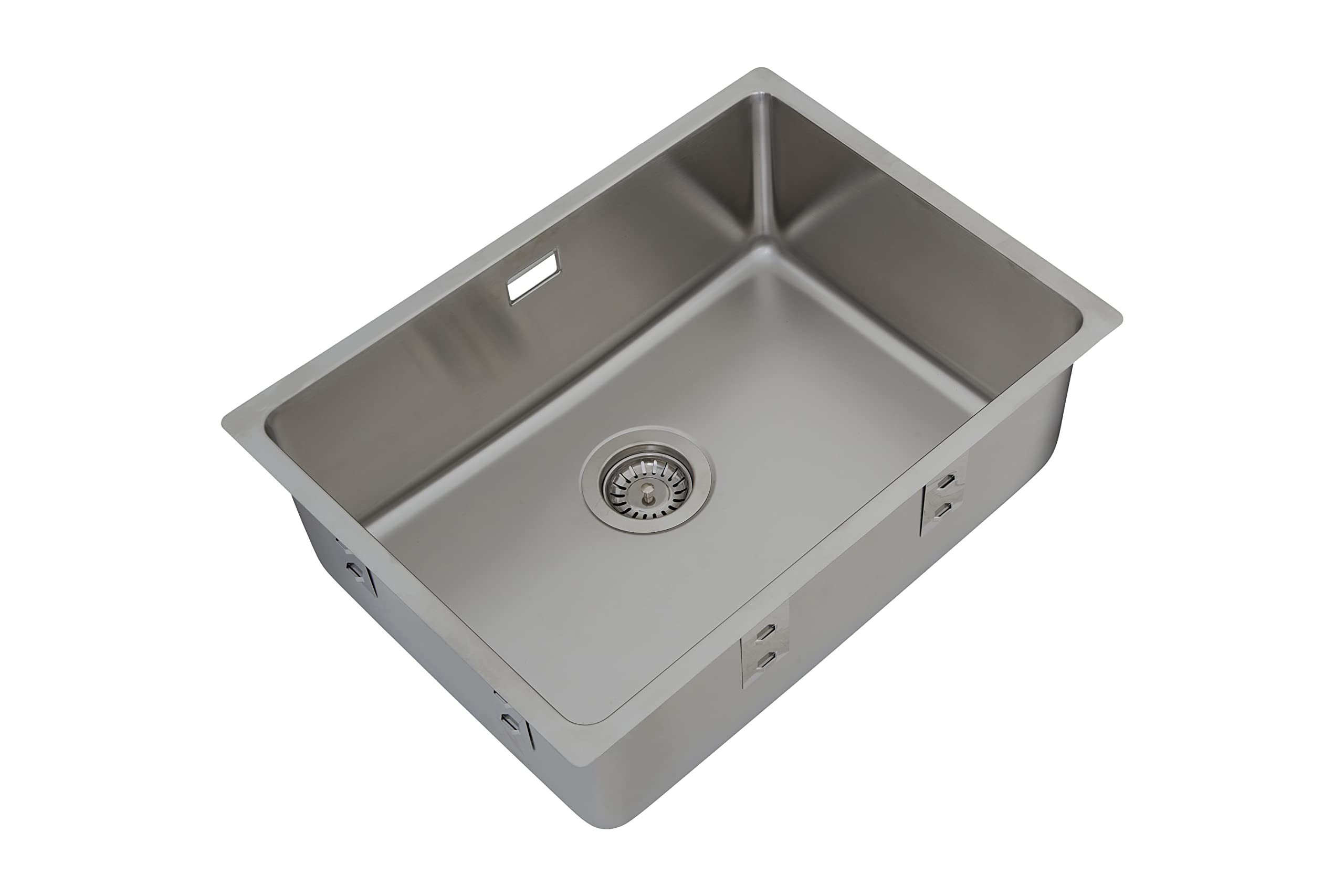 Respekta Detroit Lavello in acciaio inox/Lavello da incasso a 1 vasca da 59 x 43,5 cm/Lavello in acciaio inox adatto a basi da 60 cm di larghezza