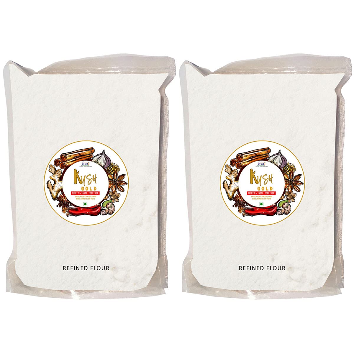 Kush Gold Multipurpose Wheat Maida/Refined Wheat Flour for Cooking & Baking Cakes, Cookies, Breads, Naan (1.5kg)